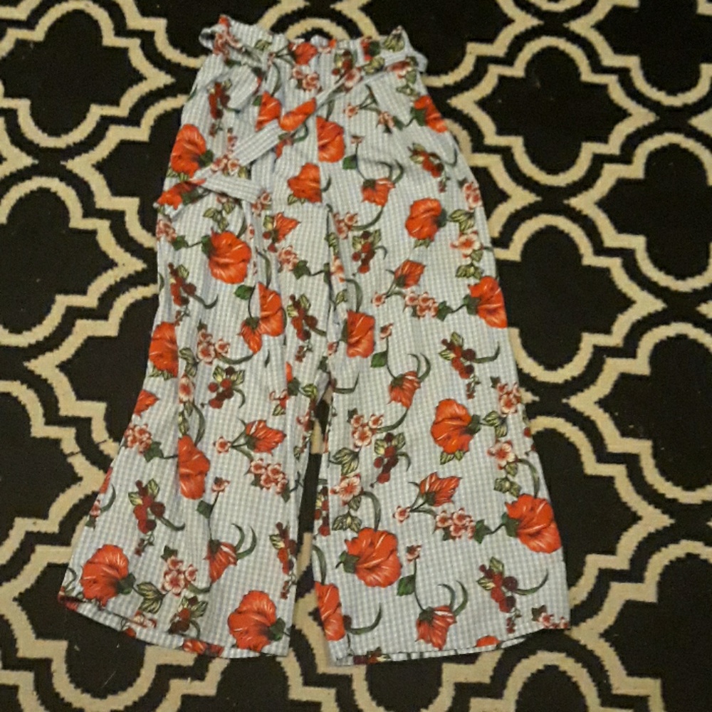 Hibiscus print palazzo pants